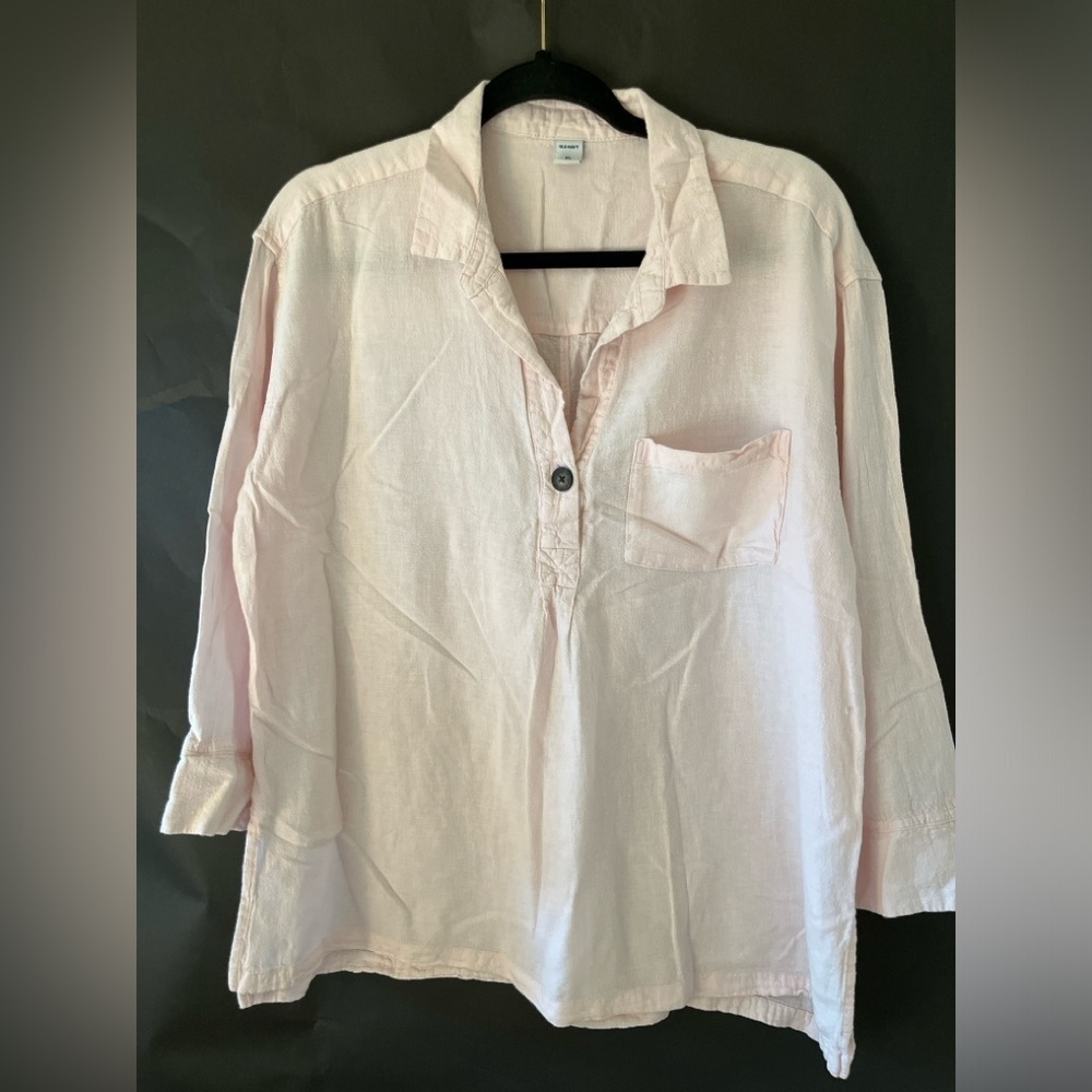 🌸 Old Navy Blush Pink Tunic Top XL | 3/4 Sleeve Lightweight Boho Blouse - Picture 2 of 4